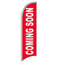 Coming Soon - Windless Swooper Flag Feather Banner Sign 2.5x11.5 ft Tall (Flag Only) rb