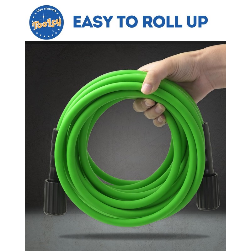 TOOLCY 3300 PSI Super Flexible Pressure Washer Hose 100FT X