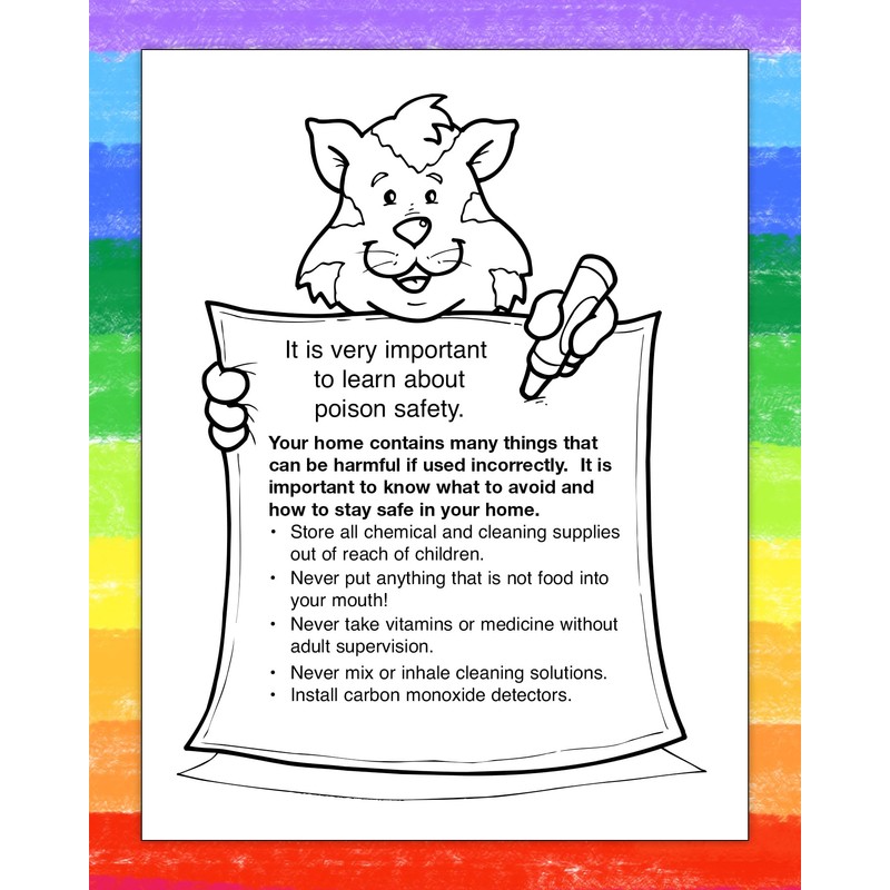 Zoco - Poison Prevention Safety - Educational Coloring Books (25
