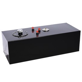 MOTORHOT 15 Gallon Fuel Cell Aluminum Fuel Gas Tank Kit Universal 57L Polished Racing Street Drift Strip Fuel Gas Tank with Level Sender Black