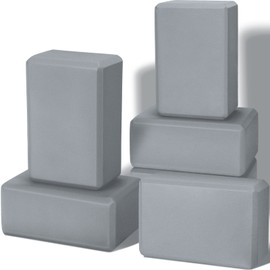 Wettarn 6 Pack Yoga Blocks Bulk 9 x 6 x 4 Inch Eva Foam Lightweight Yoga Bricks Non Slip Supportive for Yoga Pilates Stretching Meditation Yoga Prop Accessories for Women Men Yoga Beginners (Gray)