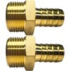 2pcs 1'' NPT x 3/4'' Barb Brass Hose Fitting Barbed