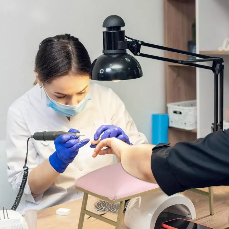 손톱용 팔걸이 마이크로파이버 가죽 네일 테이블 매트가 있는 테크용 매니큐어