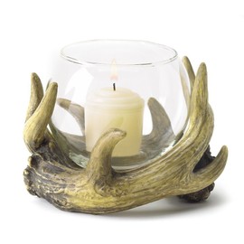 Set of 3 Rustic Antler Cabin Lodge Deer Buck Candle Holder Decor
