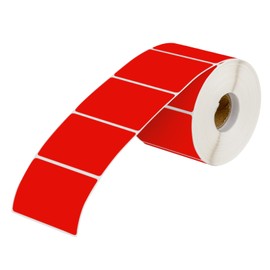 Muka Thermo-Etiketten für Barcodes, Adressen, Sendung, kompatibel mit Thermo-Etikettendruckern, 3,8 x 5,7 cm, Rot, 800 Stück