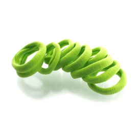 My Lello Girls Small Premium Ponytail Holder Seamless Hair Bands Apple Green 20pcs