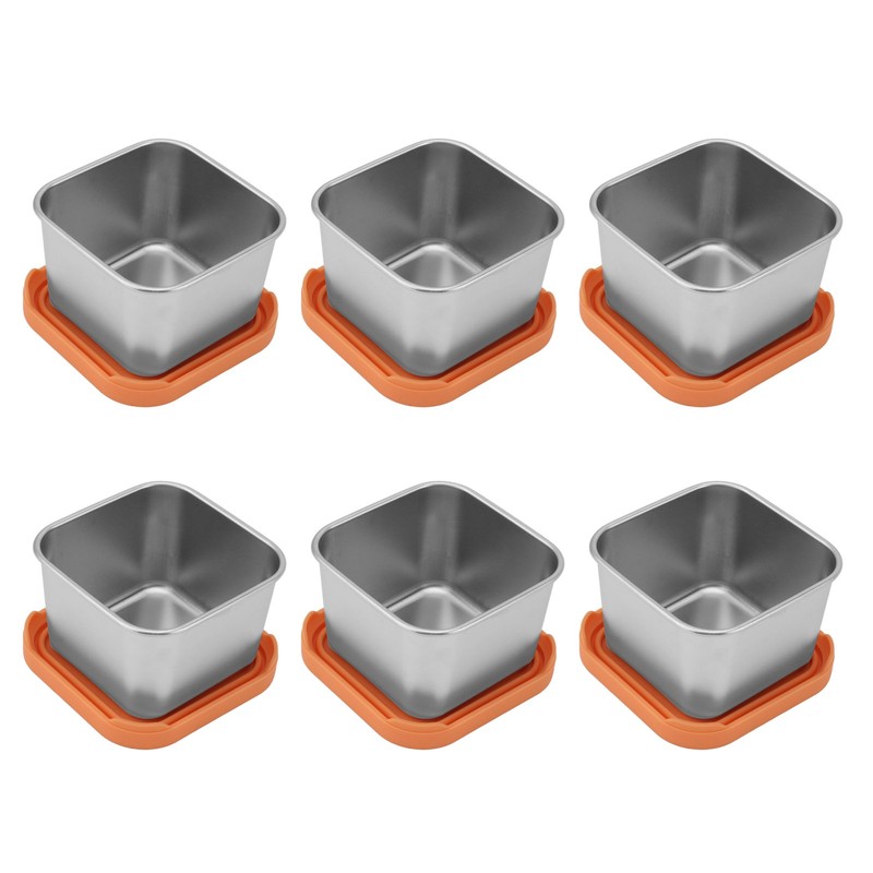 6pcs Sauce Cup 304 Stainless Steel Sealed Leakproof Salad Dressing