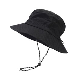 Xixiuly Bucket Hat for Women Men, Water-Resistant Quick Dry Packable Bucket Hat Beach Sun Hat Outdoor Hiking Fishing Cap UPF 50+ Unisex Safari Boonie Hats Black