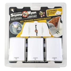 Stycky Wyck LED UV Bug Catcher (Multi-Pack) - Plug in Bug Catcher - Night Light - Safe for Indoor Use - Adhesive Inserts Included
