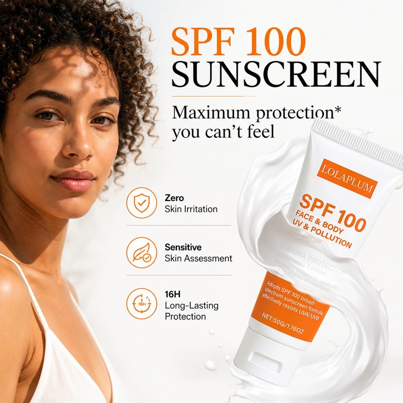 SPF 100 Face & Body Sunscreen, Broad Spectrum Protection with