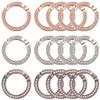 WEBEEDY 15 Pcs Rhinestone Spring O Rings Round Carabiner Snap