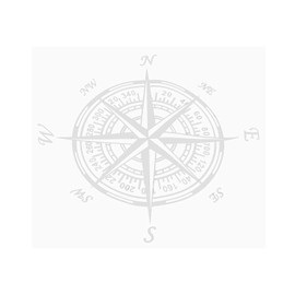 Rankomu Car Compass Graphic Vinyl Sticker, Compass Sticker, Bonnet/Side Door, Exterior Decoration Decal for SUV SUV SUV Car Body Universal Decal (7.9 inch)(White)