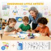 JUPITEARTH 12 Colors Crayons for Toddlers, Non-Toxic Washable Rocket Crayons,
