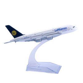 Bswath Airplane Model 1:400 Scale Model Germany Deutsche Lufthansa A380 Plane Model Metal Plane Diecast Airplanes for Gift and Collection