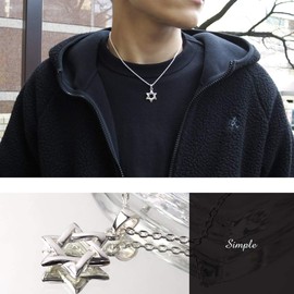 Shinjuku Silver Warehouse Hexagram Silhouette Pendant Top, Silver, 925 Star, Star of David Pyramid, Silver Metal, No Stone