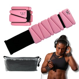 RawB Wrist & Ankle Weights for Women – Adjustable, Stylish, and Comfortable Wrist & Ankle Weights for Resistance and Strength Training, Running, Yoga, Swimming and Pilates – Set of 2 (1 lb each) (Pink)