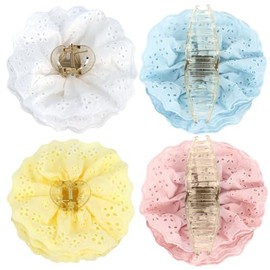 BAHABY 4 PCS Large Hair Clips with Lace Scrunchies, Bohemian Hair Accessories for Women Girls