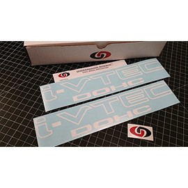 UNDERGROUND DESIGNS I-VTEC DOHC 12" (Pair X2) Vinyl Decal Kit Gloss White