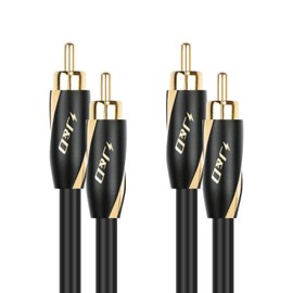 J&D Audiophiles RCA Cable, 24 AWG 2RCA Male to 2RCA Male Stereo Interconnect Audio Cable, Gold-Plated Subwoofer Cable for Home Theater, HDTV, Amplifiers, Hi-Fi Systems, Speakers, 4.5 Meter