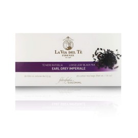 La Via del Te Earl Grey Imperiale, Bergamot Darjeeling Tea, 20 Teabags, Total Net Wt: 50g / 1.76oz