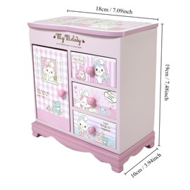 JIUYUAEZ Children jewelry box for girls Pink Cute bunny girls jewelry box Little girl birthday christmas Gift kids jewelry box