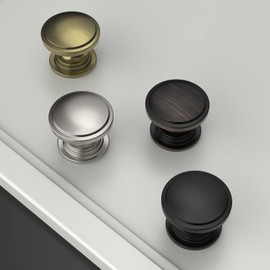 Amerdeco 10 Pack 1-1/4 inch Kitchen Cabinet Knobs Matte Black Cabinet Knobs Bedroom Dresser Drawer Knobs Single Hole Cabinet Handles