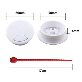 INCREWAY Desk Grommet 8Pcs 50mm ABS Cable Hole Cover Cable Grommet Cable Ties Cable Organizer (White)