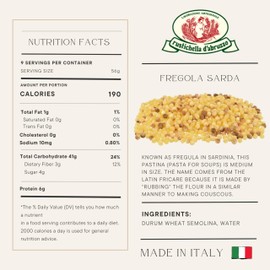 Rustichella d'Abruzzo Durum Wheat Fregola Sarda Pasta, 17.6 Ounce (Pack of 2)