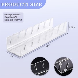 JMGO 2pcs Hat Organizer for Baseball Caps Acrylic Hats Racks Display Storage Holder for 14 Baseball Caps for Closet Bedroom Dresser