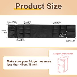 Mini Fridge Organizer with 15 Pockets, Over the Fridge Storage Organizer for Dorm Durable Mini Fridge Caddy Hanging Organizer and Paper Goods Storage , Flatware for Office or Dorm Fridge Organization
