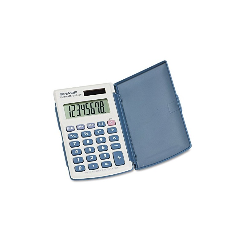 Sharp Electronics 8-Digit Twin Powered Calculator (EL-243S/EL-243SB) 5/Pack (Renewed)