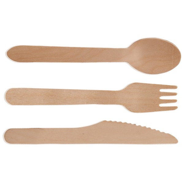 TREATLIFE HOME Solution for Gatherings with Wooden Compostable Utensils Set,