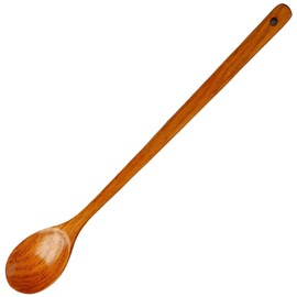 Long Wooden Spoon, 20 Inch Heat-Resistant Wooden Cooking Spoons with Smooth Anti-Scalding Handle, Kitchen Utensils with Hanging Hole for Stirring-