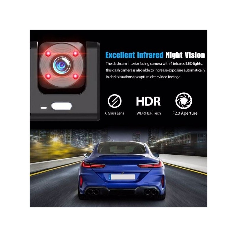 1080P Dash Cam Front and Rear | Dual Lens Car