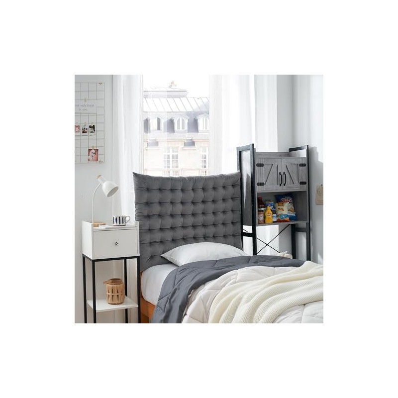 Rainha Cushion Tufted College Headboard - Dark Gray
