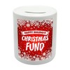 BS032 HAPPY HOLIDAYS CHRISTMAS FUND Novelty Gift Printed Ceramic Piggy