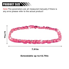 Elastic Bling Rear View Mirror Cover, Crystal Rhinestone Auto Rear View Mirror Protector for Car, Van, SUV, Car Interior Decorative Accessories for Women Girls (Pink)
