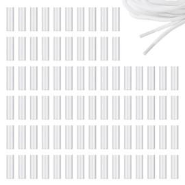 PKRFCJ 20 Pcs Shoe Lace Ends Tips, Aglets for Shoelaces Heat Shrink, High Toughness, Wear-Resistant and Anti-Aging, Shrinks When Heated, Used for Diy Shoes and Clothing Rope Ends (0.02 * 0.98 Inches)