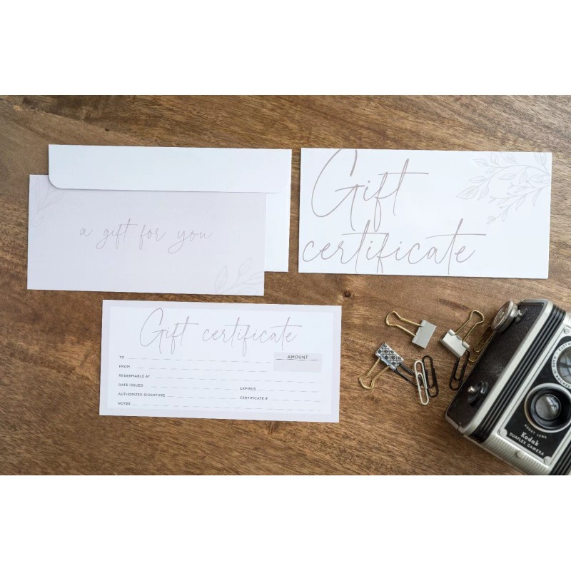 Paper 'n Such 25 Blank Gift Certificates -Small Business Boho