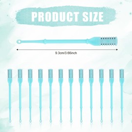 PEUTIER 12pcs 2 in 1 Nasal Hair Cutter, 360 Rotating Nose Hair Trimmer for Men Women Double Sided Nose Hair Cleaner with Ear Picker Portable Manual Nostril Hair Removal Tool (Blue)