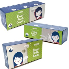 Wittle Finger Pinch Guard - Baby Proof Door Stopper with Soft & Durable Foam - Keeps Doors from Slamming, Prevents Finger Pinch Injuries, and Child or Pet from Getting Locked in Room (Variety Pack)