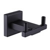SEIDO Double Towel Hooks for Bathrooms, Matte Black Robe Hook
