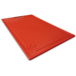 Chopping Board Plastic Non-Slip Feet Cutting Board Dishwasher Safe Antibacterial, 32X20cm, Red