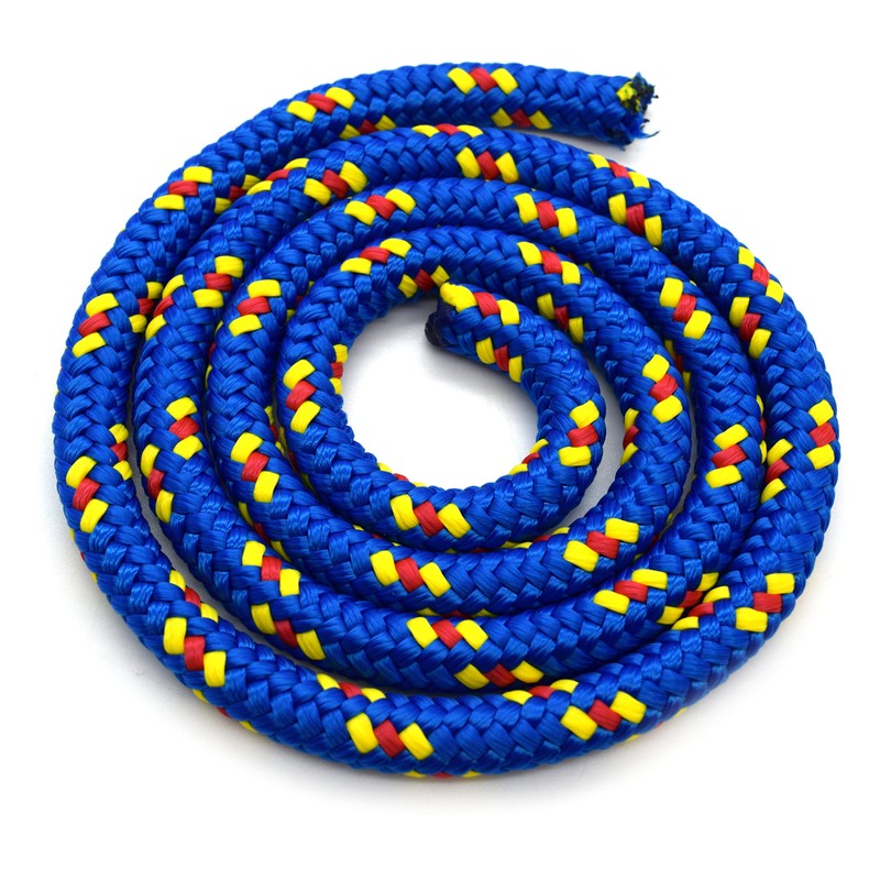 Blue & Yellow Polypropylene Rope, Solid Braided Poly Rope Cord