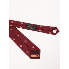 Beams Plus Men's Silk Crest Shield Embroidered Tie, BURGUANDY