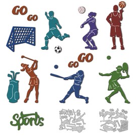 DELORIGIN Sports Football Cutting Dies Made of Carbon Steel Volleyball Cutting Dies Card Making Stencils Embossing Stencils Frame Cutting Dies Novelties for Scrapbooking Craft Paper Greeting Cards