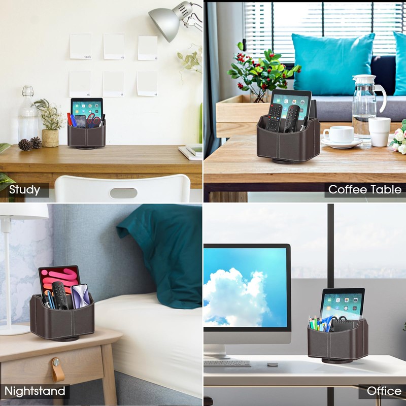 Esilihom Remote Control Holder, TV Remote Holder, PU Leather |