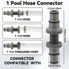 Pool Hose Adapter Connector Coupling 1-1/4" or 1-1/2" in Pools Vacuum Hoses Adapters for Swimming Pool Vacuums Cleaners or Filter Pump Fitting Connects Fits for Pool Parts and Accessories Supplies