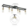 Globe Electric 64000096 36" 6-Light Track Lighting, Matte Black, Matte