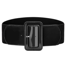 VONMELLI Wide Women's Belt Elastic Vintage Stretchy Belt for Women Fashionable Women's Waist Belt for Dress, black